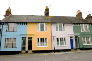 Colourful terraced